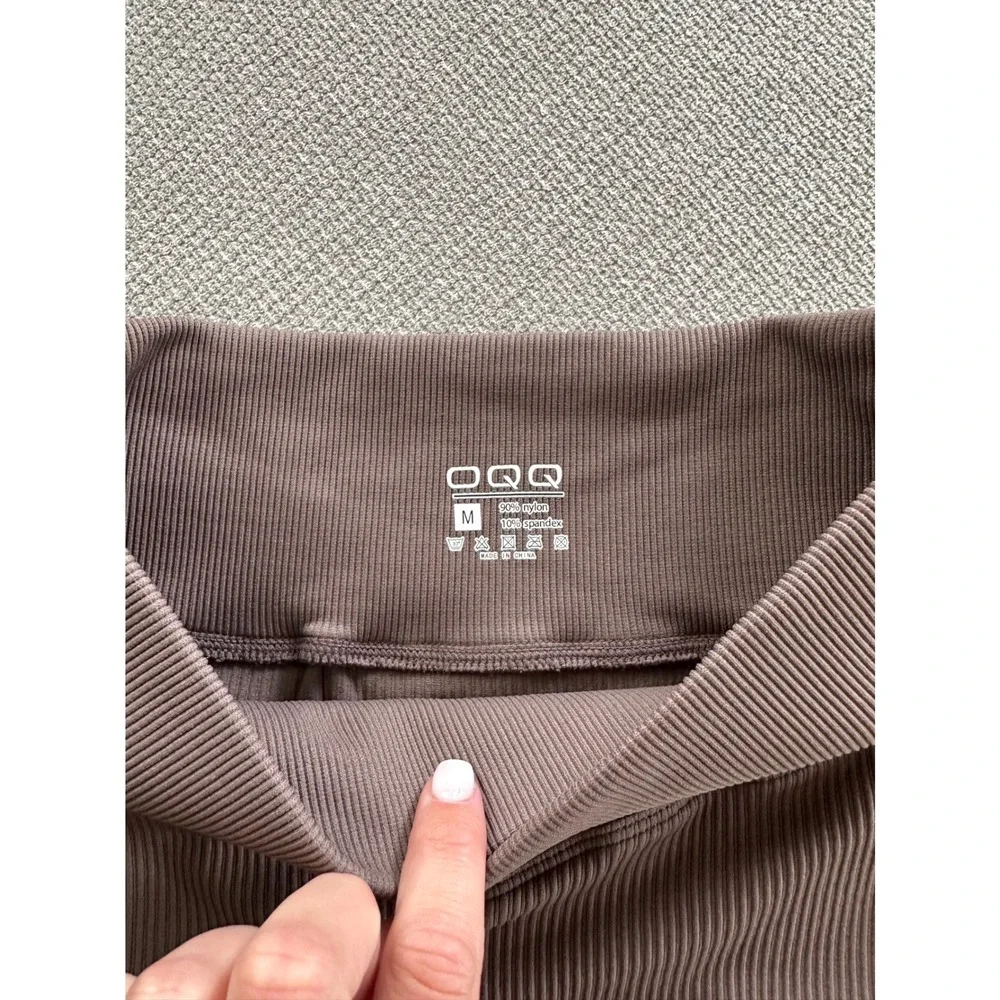OQQ Ribbed Mini Skirt Set High Waist Cross Over Versatile Stretchy M‎